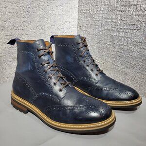 Mr. B's Gentlemen's Boutique for Aldo Men's Size EU 45 Navy Wingtip Ankle Boots